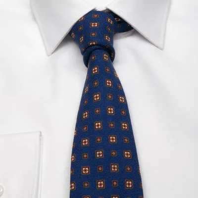 Produktbild von Krawatte für Herren in Blau mit geometrischem Muster