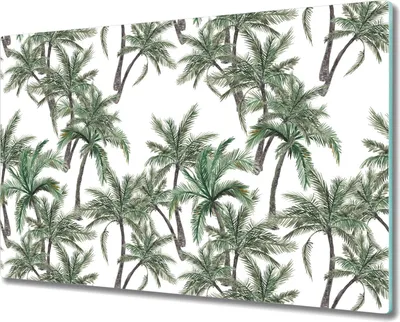 Produktbild von Herd-Abdeckplatte Glas Schneidebrett Ceranfeld-Abdeckung - 80x52 cm - Tropische Palmen