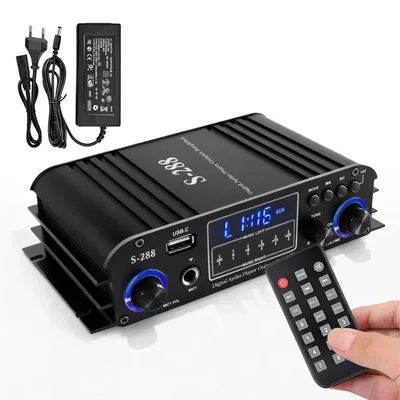 Produktbild von 4-Kanal-Verstärker, 1200W Audio-Leistungsverstärker, Bluetooth 5.0, 30W x 4, mit USB-/Mikrofon-/FM-Anschluss