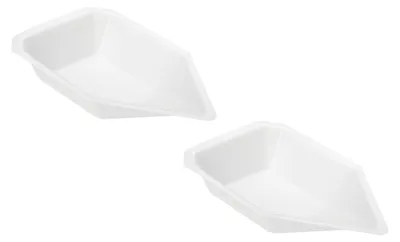 Bootförmige Waagschalen, 5er-Pack, Kunststoff, Weiß