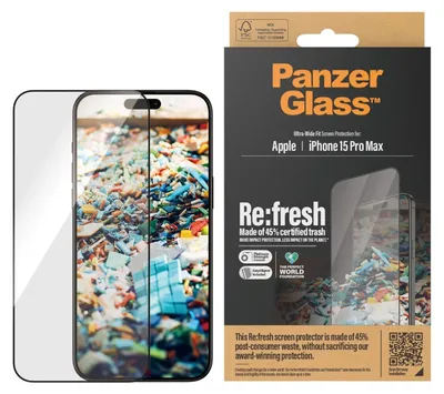 Productafbeelding van PanzerGlass schermbeschermer RE:FRESH UWF voor iPhone 15 Pro Max