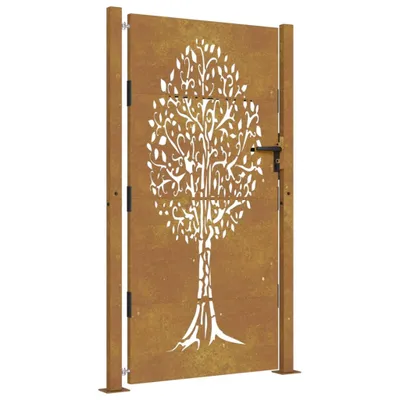 Obrázek produktu pro vidaXL Zahradní brána 100x200 cm Corten ocelový design stromu