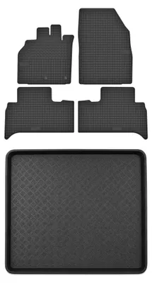 Imagen del producto de Alfombrillas de goma + bandeja de maletero para Renault Grand Scenic II 2003-2009 (monovolumen/familiar) – juego de 5 piezas, , a medida – Wielga
