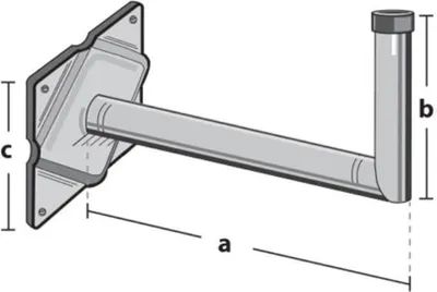 Produktbild von Winkelwandhalter feuerverzinkt 38 mm Ø, 25 cm Wandabstand