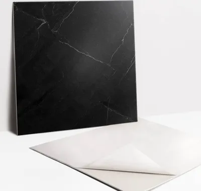 Produktbild von Fliesenaufkleber Set - 9 Stück Selbstklebende PVC Fliesen-Designs - Für Bad und Küche 30 x 30 - Klassischer Marmor