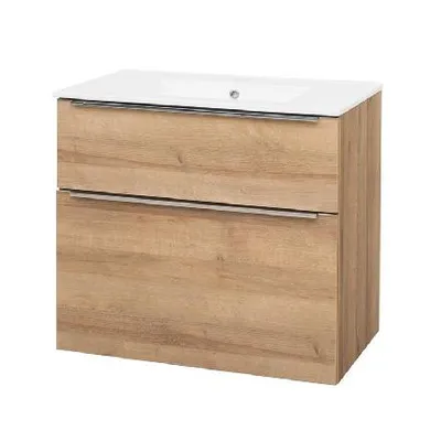Image de Mereo Mailo - Meuble sous-vasque 810x720x476 mm, 2 tiroirs, chêne CN521