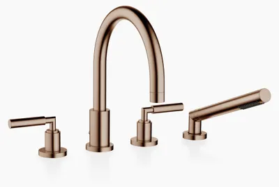 Produktbild von Dornbracht TARA Wannen-Vierlochbatterie für Wannenrand- bzw. Fliesenrandmontage, Ausladung 220mm, 27512882-42