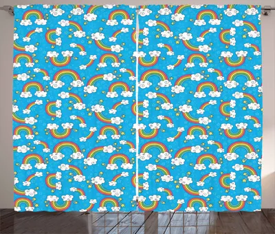 Produktbild von ABAKUHAUS Regenbogen Rustikaler Gardine, Grooviges Hippie-Gekritzel, Schlafzimmer Kräuselband Vorhang mit Schlaufen und Haken, 280 x 225 cm, Mehrfarbig