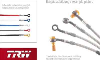 Obrázok produktu pre Opletená oceľová brzdová hadica TRW MCH156V1