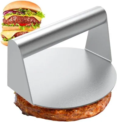 Produktbild von Famanu Hamburgerpresse 14 cm Edelstahl - Burgerpresse mit Antihaftbeschichtung