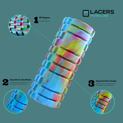Produktbild von Lacers Petrolline Fazien Rollen-Premium Schaumstoff Faszienrolle für Gymnastik und Massage-Ideal für Yoga, Pilates und Fitness - Hellblau
