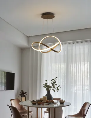Produktbild von Eurotondisplay LED Pendelleuchte Hängelampe 9642 Grau Ø 50 cm 96W Höhe max 120cm mit Fernbedienung Lichtfarbe einstellbar dimmbar Acryl-Schirm grau