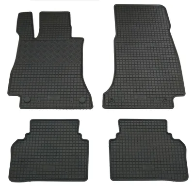 Gummifußmatten Set für Mercedes E-Klasse W213 + S213 (2016-), 4-teilig, schwarz