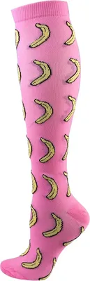 Obrázek produktu pro BeinFit™ kompresní punčochy podpůrné punčochy dámské kompresní ponožky proti trombóze: Pink Banana Pattern / 36-40 (S-M)