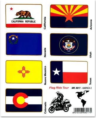 Produktbild von Aufkleber Sticker Flaggen Flag Ride Tour America 2 für Koffer Moto