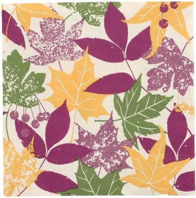 Produktbild von Servietten, 3-lagig 1/4-Falz 33 cm x 33 cm "Autumn Leaves"