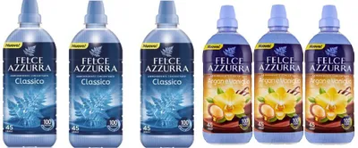 Produktbild von Felce Azzurra Ammorbidente Concentrato 900mlTestpaket Konzentrierter Weichspüler 3Argan &Vanille und 3 Classico