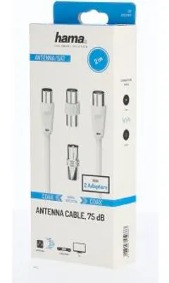 Immagine prodotto di Kit di collegamento antenna, cavo antenna, 2 m, 2 adattatori coassiali, 3 p.