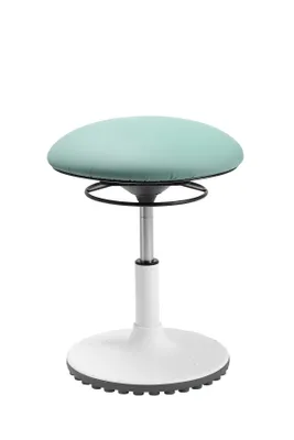 A mint green stool on a white background.