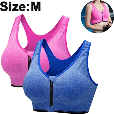 Produktbild von 2 Stück Gepolsterter Schalen BH starker Halt ohne Bügel bügellos, nahtlose Verarbeitung, mit Racerback Größe: M