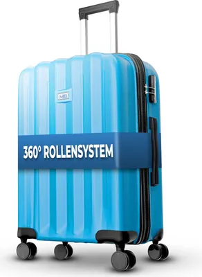 Produktbild von Reisekoffer 1052 Reisetasche Koffer Handgepäck Tasche Trolley ABS Hellblau XL-75cm