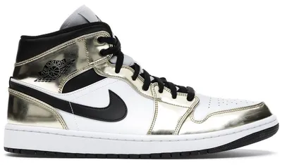 Immagine prodotto di Jordan 1 Mid, colorazione Metallic Gold, Black e White - Taglia EU 50.5