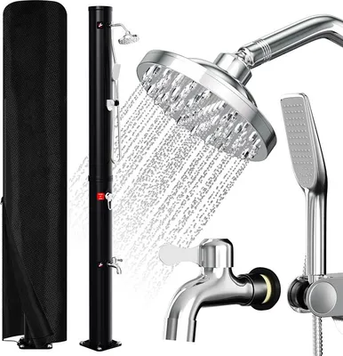 Image de Douche solaire Izrielar 20 L Douche extérieure Douche de jardin avec housse de protection et douchette à main pour piscine Camping
