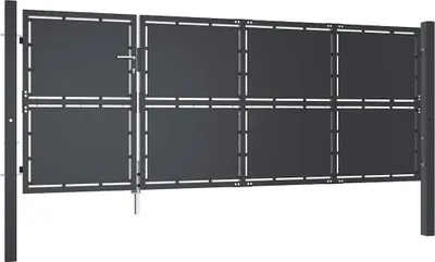 Produktbild von vidaXL Gartentor aus Stahl 350 x 125 cm Anthrazit