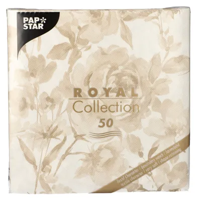 Image de Papstar serviettes "ROYAL Collection" 1/4-plié 40 x 40 cm rose clair "Rose" 50 pièces