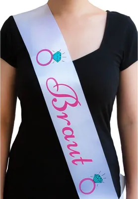Produktbild von Oblique Unique Schärpe Braut JGA Junggesellinnenabschied Hen Party Ringe weiss