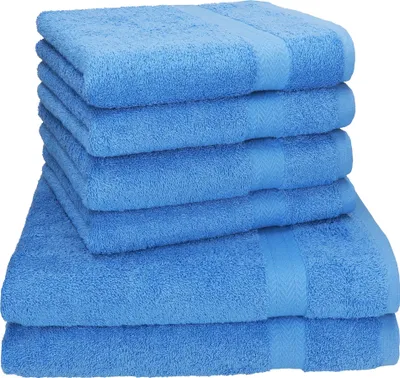 Produktbild von Betz 6-tlg. Handtuch-Set PREMIUM - 2 Liegetücher 4 Handtücher 100% Baumwolle  Farbe: hellblau