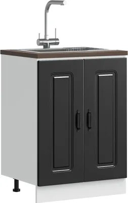 Produktbild von "im Angebot" Spülenunterschrank Kalmar Schwarz 60x46x81,5 cm Holzwerkstoff - Küchenschränke CC23915