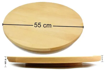 Drehplatte Lazy Susan rund 55 cm Buchenholz Servierplatte