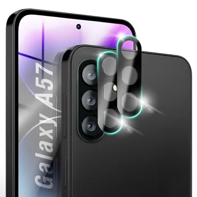 Obrázok produktu pre NALIA 2x ochranné sklo na fotoaparát pre Samsung Galaxy A57 – ochrana objektívu 9H & kompatibilné s puzdrom – HD sklo, priehľadné – značka z Berlína