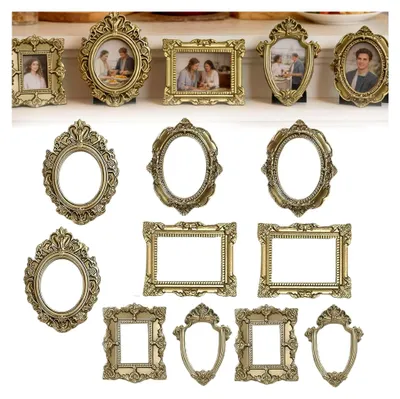 Produktbild von Vintage Miniatur Bilderrahmen - 10 Stück Antike Fotorahmen
