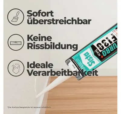 Produktbild von Sista F130 Turbo Acryl Fugendichtstoff - sofort überstreichbar - weiß 300 ml