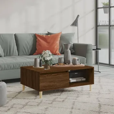 Produktbild von The Living Store Couchtisch Braun Eichen-Optik 90x60x35 cm Holzwerkstoff