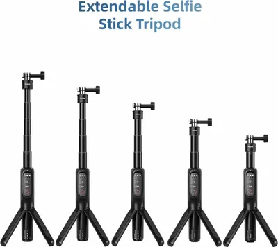 Produktbild von TELESIN Wiederaufladbarer Selfie-Stick-Stativstaender mit Fernausloeser, ausziehbarer Batteriegriff, Ersatz fuer GoPro Hero 12/11/10/9/MAX