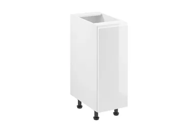 Produktbild von Unterschrank 30 cm küchenmöbel Küchenunterschrank mit 1 Tür, Aspen D30 Weiß/Hochglanz