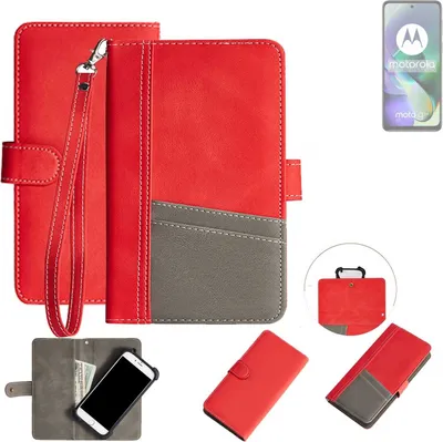 Produktbild von K-S-Trade Handy Schutzhülle kompatibel mit Motorola Moto G54 5G Hülle Portemonnee Brieftasche Klapphülle Kartenfächer Flip Wallet Case Etui