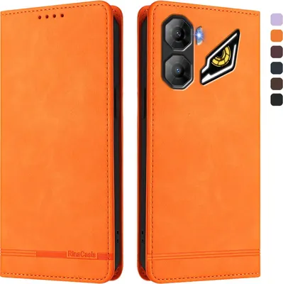 Produktbild von Hülle für ZTE nubia Neo 3, Retro Kunstleder Ständer Klapphülle mit Kartenfächer und Magnetische Orange