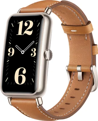 Obrázek produktu pro HUAWEI 40-50-3989 HUAWEI Watch Fit Mini mit Lederarmband gold/braun