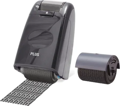 Productafbeelding van PLUS +44 PLUS 44 PLUS Japan IS - IS - 007CM gegevensbescherming tekstzwart veiligheidsset 1 rolstempel en 1 navulpatroon - Kleur gesorteerd