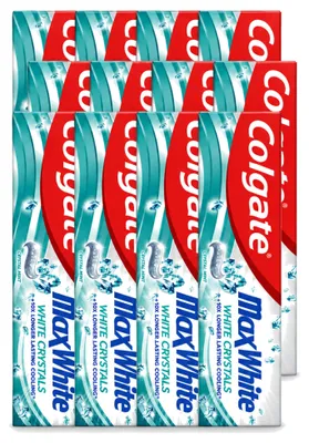 Produktbild von 12 x Colgate Max White Whitening Crystals Tandpasta - 100 ml - Vorteilspackung - 12 Stücke