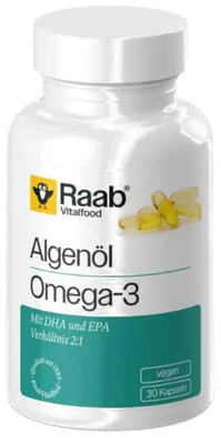 Produktbild von Raab Vitalfood Algenöl Omega-3 Kapseln 35,5g