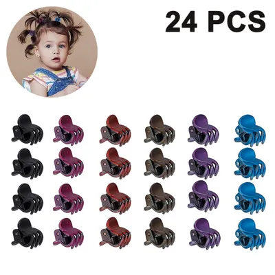 Produktbild von Mini-Haarspangen, Kunststoff-Haarklammern, kleine Haarnadeln, Klemmen für Mädchen und Frauen, 24Stück