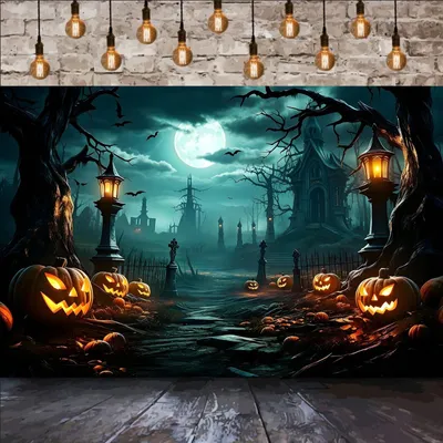 Immagine prodotto di Solidchoice - Sfondo di Halloween con castello e zucche