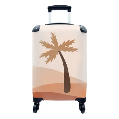 Produktbild von MuchoWow® Koffer Handgepäck Trolley Rollkoffer Kleine Reisekoffer mit 4 Rollen - Sommer - Palme - Pastell - Cabin Size < 55x40x23 cm & 55x40x20 cm - Fotokoffer - Kabinenkoffer - Boardgepäck - Reise-Box - Reisekoffer - Reisegepäck - Koffer mit Bild - Trolley für Kinder