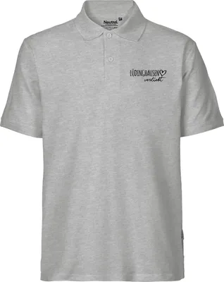 Produktbild von Huuraa Herren Polo Shirt Lüdinghausen verliebt S Sport Grey Bio Baumwolle Fairtrade Poloshirt Geschenkidee