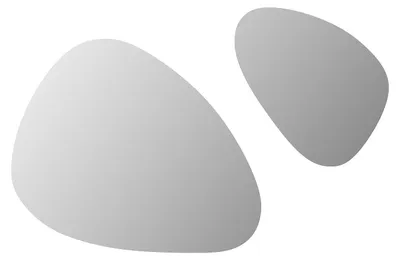 Produktbild von Set mit 2 rahmenlosen organischen Wandspiegeln - B 65 x H 55 cm und B 40 x H 41 cm - YULIMI